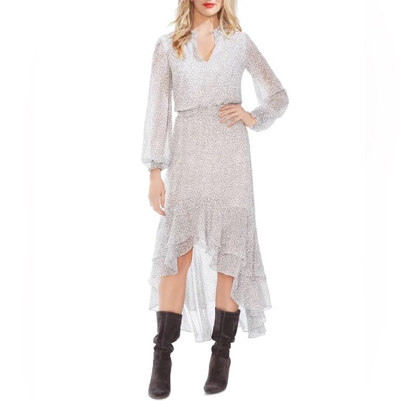 1.State Animal Print Long Sleeve High Low Dress - Picture 1 of 7